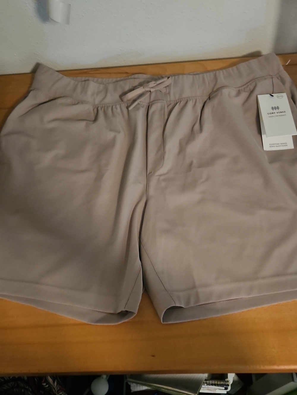 Cory Vines Men  Taupe Drawstring Shorts